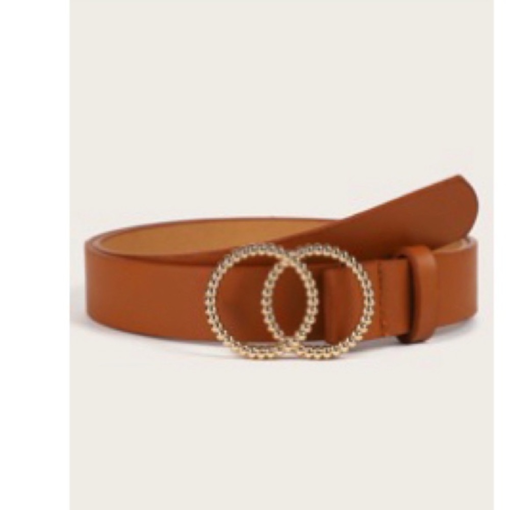 PU Double Ring Buckle Belt